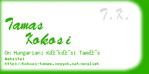 tamas kokosi business card